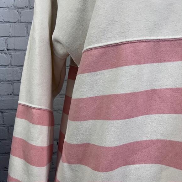 Vintage Sweatshirt Mervyn's Cheetah Small Long Sleeved White Pink Pockets - Picture 6 of 8